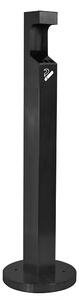 Posacenere autoportante a colonna dimensioni ? 32x114,3 cm base circolare pesante in cemento con copertura in metallo verniciato nero