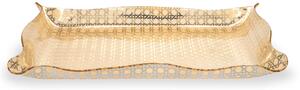 Vassoio da tavola portabicchieri, Dolci Portata SMALL Plexiglass Gold Paglia di Vienna Linea DRAPPEGGI, 41x31 h 5 cm - 0,25 kg Colore Oro