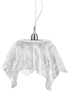 Sospensione in Plexiglass Leavers Gold Paglia di Vienna Linea DRAPPEGGI PIZZO , �36x h 34 cm - 2,5 kg Colore trasparente