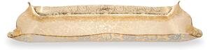 Vassoio da tavola portabicchieri, Dolci Portata BIG Plexiglass LEAVERS GOLD Linea DRAPPEGGI PIZZO , 55x32 h 5 cm - 0,5 kg Colore Oro