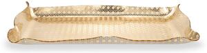 Vassoio da tavola portabicchieri, Dolci Portata BIG Plexiglass Gold Paglia di Vienna Linea DRAPPEGGI , 55x32 h 5 cm - 0,5 kg Colore Oro