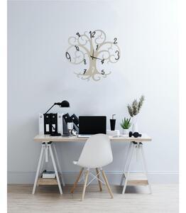 Orologio da parete ALBERO DELLA VITA Dimensioni 60x h 55 cm con rami che sorreggono i numero delle ore realizzati in metallo mediante taglio laser colore Tortora pastello