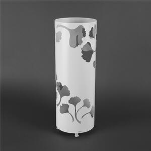 Portaombrelli design moderno Struttura in metallo tagliata al laser GINKGO Dimensioni 20x20xh 60 cm con piedini rialzati e vaschetta raccogli acqua colore bianco
