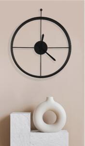 Orologio da parete moderno modello ESSENZIALE di grandi Dimensioni 60 cm lancette ORO realizzato con al taglio laser verniciato con vernice bicomponente colore Nero pastello