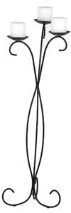 Candelabri a coppia da terra in ferro a 3 braccia in ferro battuto Dimensioni 33x33x h 101 cm Portacandele con base e struttura in ferro battuto Nero pastello
