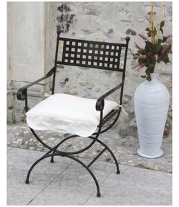 Sedia in ferro battuto in ferro battuto Lavorazione antica a mano Dimensioni 54x58x h 92 cm utilizzabile in ambienti Interni O esterni coperti nero pastello