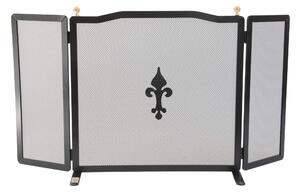 Parascintille in ferro Battuto tre pannelli ONDA Dimensioni 90 x 18 x 50 cm - Peso 6 lavorazione artigianale colore Nero