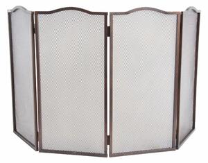 Parascintille in ferro Battuto a Quattro Pannelli TRENTO Dimensioni 100x1x h 51,5 cm - Peso 5,30 lavorazione artigianale colore ruggine