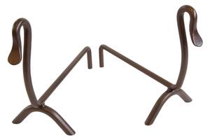 Alari per camino, coppia in ferro battuto e finitura MINIMALISTA CAMPIDOGLIO Dimensioni 22x49x h 39 cm- peso kg 7,5 lavorazione artigianale colore Ruggine