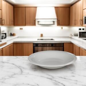 Piatto fondo in Melamina, set 6 pezzi CLASSIC diametro 22xh 3,5 cm - 230 Grammi prodotto infrangibile lavabile in Lavastoviglie Colore bianco