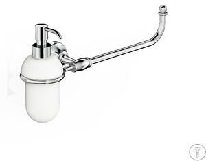Dosatore sapone con portaasciugamano in Ottone Cromato Collezione 900 Dimensione 35,5x12,5xh 18,2 cm, bicchiere in ceramica in acciaio inox stile moderno cromo