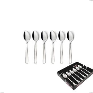 Confezione vetrina 6 pezzi caff� Beta, 18.10 (AISI304), spessore 4mm, finitura inox lucido a specchio