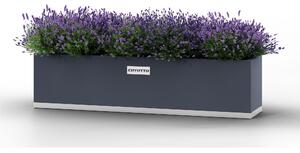 Fioriera da balcone rettangolare Dimensioni 100 x20x h20 cm 40 lt - 7 kg in acciaio Zincato inalterabile nel tempo colore grigio
