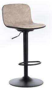 Sgabello Teo Kitchen & Living 39x45xH86 102 cm, Seduta e Schienale Beige, Gambe Nero, Materiale Microfibra e Metallo