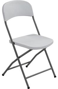 Sedia Pieghevole multiuso in Polietilene ed telaio in acciaio verniciato set da 4 pz Dimensioni 43x43xh83 cm -peso 3,6 kg colore bianco