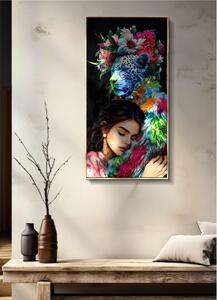 Dipinto su tela completo di telaio in legno e cornice MOIRA LACQUERED Dimensione 52x4x h 102 cm telo in plastica multicolor