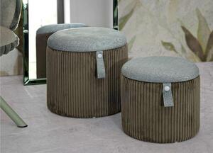 Pouf SET 2 pezzi dal caldo tono verde uniscono design moderno e funzionalit� Dimensioni 35x30-28x24cm, BOLZANO VERDE Green