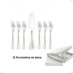 Confezione a libro 13 pezzi, forchettine pi� paletta dolce Eden, inox 18.10 (AISI304) , spessore 3.0 mm
