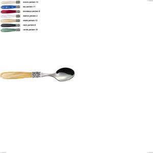 Cucchiaino moka mona lisa, Acciaio 18/10 AISI 304 Lucido manicatura acrilico perlato, lunghezza 137 mm