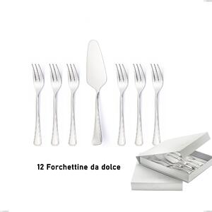 Confezione a libro 13 pezzi, forchettine pi� paletta dolce Savoia, Acciaio inox 18.10 (AISI304), spessore 2.5 mm