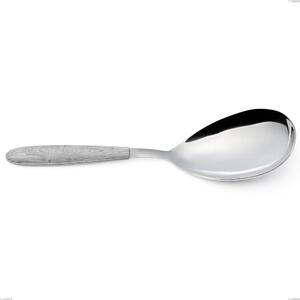 Pala riso vero betulla, acciaio 18.0, manicatura pbt sublimato acciaio lucido, lunghezza 260 mm