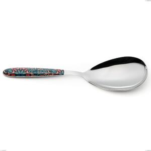Pala riso vero damasco, acciaio 18.0 nickel free, manicatura pbt sublimato acciaio lucido, lunghezza 260 mm