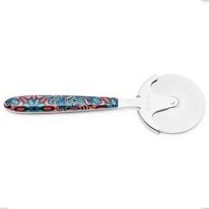 Rotella tagliapizza vero damasco, acciaio 18.0 nickel free, manicatura pbt sublimato acciaio lucido, lunghezza 200 mm