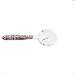 Rotella tagliapizza vero coriandoli, acciaio 18.0 nickel free, manicatura pbt sublimato acciaio lucido, lunghezza 190.00 mm