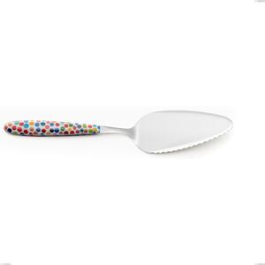 Pala torta vero coriandoli, acciaio 18.0 nickel free, manicatura pbt sublimato acciaio lucido, lunghezza 257.00 mm