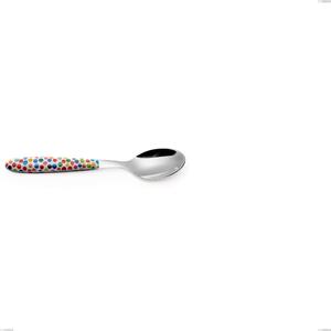 Cucchiaino caff� vero coriandoli, acciaio 18.0 nickel free, manicatura pbt sublimato acciaio lucido, lunghezza 140.00 mm
