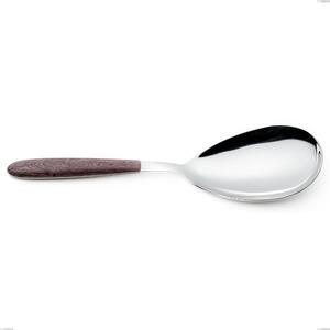 Pala riso vero noce, acciaio 18.0 nickel free, manicatura pbt sublimato acciaio lucido, lunghezza 260 mm