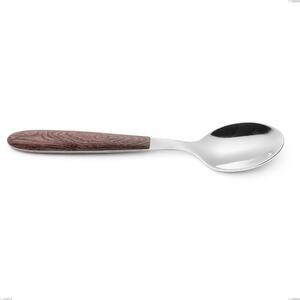 Cucchiaino caff� vero noce, acciaio 18.0 nickel free, manicatura pbt sublimato acciaio lucido, lunghezza 140 mm