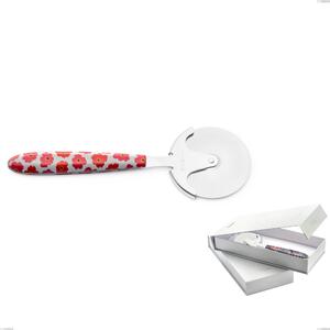 Confezione a libro 1 rotella tagliapizza Vero poppy, acciaio 18.0 nickel free, manicatura pbt sublimato acciaio lucido
