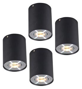 Set di 4 faretti RONDOO 1 UP nero