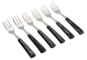 Forchettine da Dolce set da 6 pezzi GIADA in acciaio inox 18/10 manico in metacrilato spessore 2,5 mm colorato nero