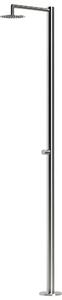 Doccia Esterna Acqua Fredda INOX-POLIFEMO con temporizzatore Unisce Mito e Design: 1 Soffioni Per Uso Dimensioni 28x58x h 237 cm In Acciaio Inox 316l