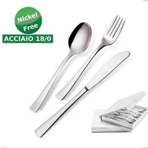 Confezione a libro 6 pezzi cucchiaino moka Alfa 18/0 nichel free, (Acciaio 18/ C) Nichel Free, spessore 2 mm