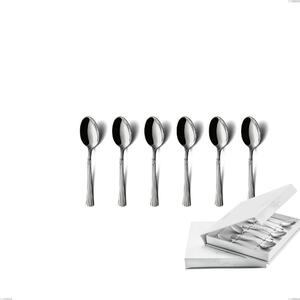 Confezione a libro 6 pezzi cucchiaino moka bavaria, Acciaio inox (Aisi 304) lucido stile classico