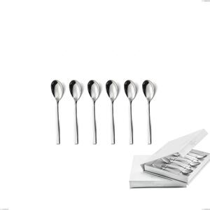 Confezione a libro 6 pezzi cucchiaino moka celine, Acciaio inox Aisi 304 lucido, spessore 4.5 mm