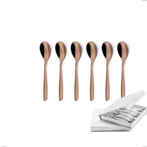 Confezione a libro 6 pezzi cucchiaino moka ELeven PVD Chocolate, Acciaio 18/10 lucido, spessore 2.5 mm, PVD chocolate