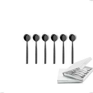 Confezione a libro 6 pezzi cucchiaino moka Kyoto Origami Black, Acciaio inox (Aisi 304) trattamento pvd acciaio lucido