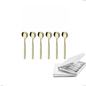 Confezione a libro 6 pezzi cucchiaino moka Kyoto Tin Gold, Acciaio inox (Aisi 304) trattamento pvd acciaio lucido