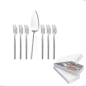 Confezione a libro 7 pezzi, forchettine pi� paletta dolce Kyoto Origami, Acciaio inox (Aisi 304) inox lucido