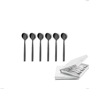 Confezione a libro 6 pezzi cucchiaino moka Kyoto Black, Acciaio inox (Aisi 304) trattamento pvd acciaio lucido