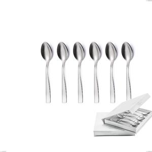 Confezione a libro 6 pezzi cucchiaino moka infinity Sabbiato , Acciaio 18/10 (aisi 304 ) incisione laser, spessore 2.5 mm- posate