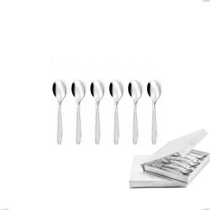 Confezione a libro 6 pezzi cucchiaino moka Kappa Sabbiato, 18/10 (AISI304) , spessore 2,5 mm