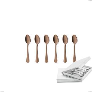 Confezione a libro 6 pezzi cucchiaino moka Royal Retr� PVD Chocolate, Acciaio 18/10 antico, spessore 2.5 mm, pvd chocolate
