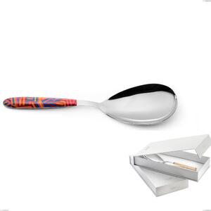 Confezione a libro 1 pezzo pala riso vero linear, acciaio 18.0 nickel free, manicatura pbt sublimato acciaio lucido