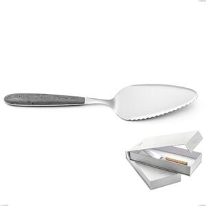 Confezione a libro 1 pezzo pala torta vero olmo grigio, acciaio 18.0 nickel free, manicatura pbt sublimato acciaio lucido