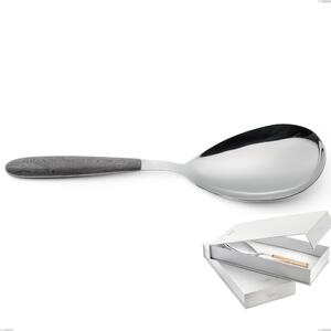 Confezione a libro 1 pezzo pala riso vero olmo grigio, acciaio 18.0 nickel free, manicatura pbt sublimato acciaio lucido